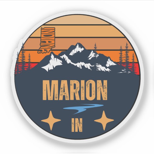 Sticker Marion, Indiana (Devant)