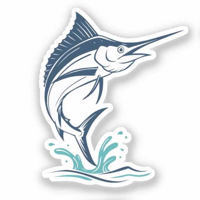 Sticker Marlin - Ocean Leaper - Art plat (Recto)