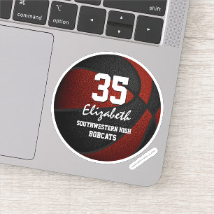 Sticker Maroon noir basketball équipe idées cadeaux