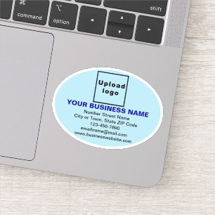 Sticker Marque commerciale sur bleu clair forme ovale Viny