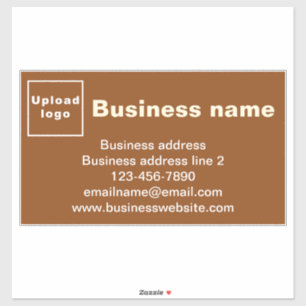 Sticker Marque commerciale sur grand rectangle Brown Vinyl