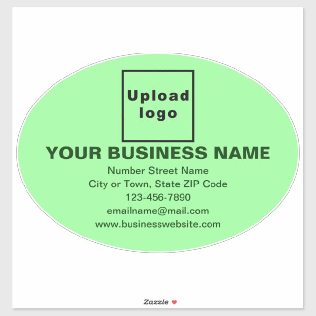 Sticker Marque commerciale sur vert clair Grand Vinyl oval (Feuille)