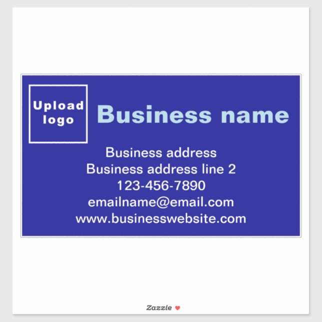 Sticker Marque d'affaires sur grand rectangle bleu Vinyl (Feuille)
