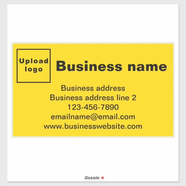 Sticker Marque d'affaires sur grand rectangle jaune Vinyl (Feuille)