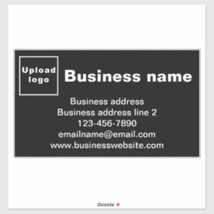 Sticker Marque d'affaires sur grand rectangle noir Vinyl