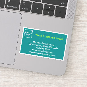 Sticker Marque d'affaires sur Turquoise rectangle vert Vin