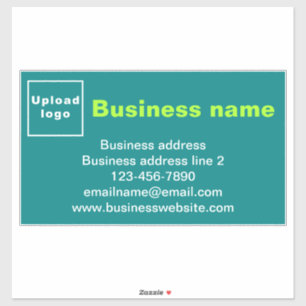Sticker Marque d'affaires sur Turquoise vert grand rectang