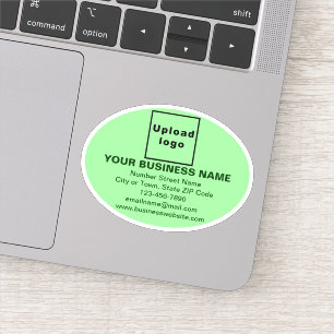 Sticker Marque d'affaires sur vert clair forme ovale Vinyl