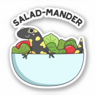 Sticker Marque de salade Funny Salamander Animal Pun