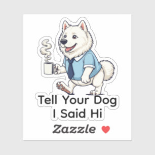 Sticker Marrant Chien Esquimau Américain Costume D'affaire