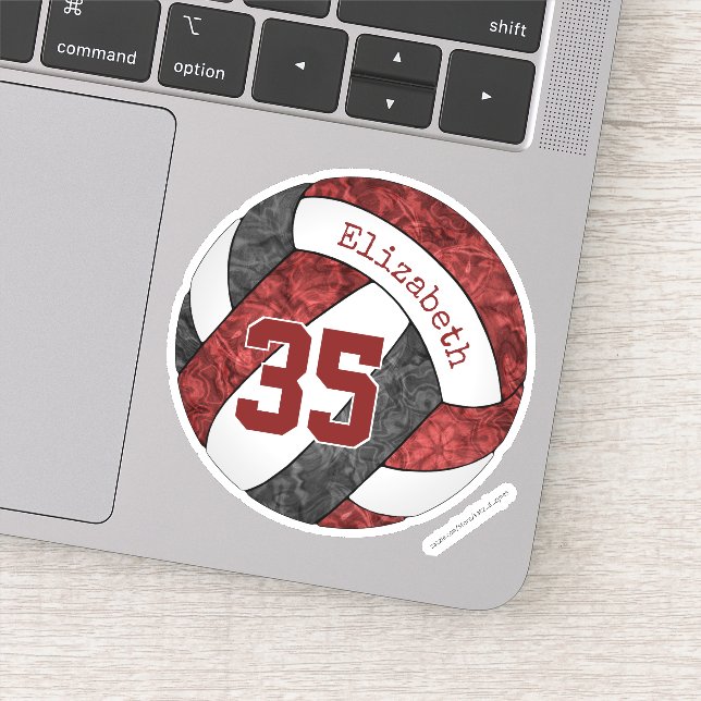 Sticker marron noir girly volleyball équipe couleurs (Détail)