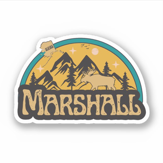 Sticker Marshall, Alaska (Devant)
