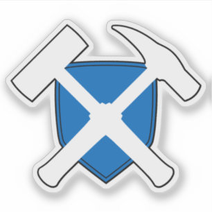 Sticker Marteau de géologue avec drapeau d'Écosse
