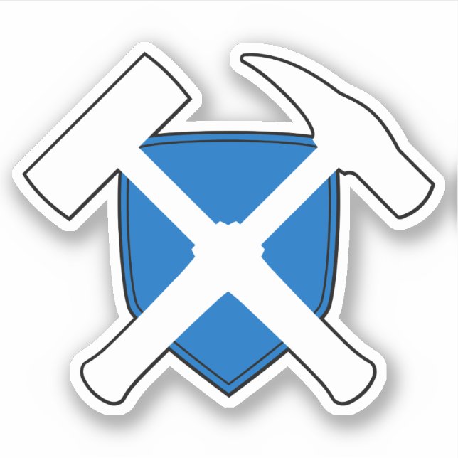 Sticker Marteau de roche du géologue avec drapeau d'Ecosse (Devant)