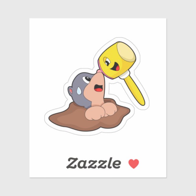 Sticker Marteau de taupe (Feuille)