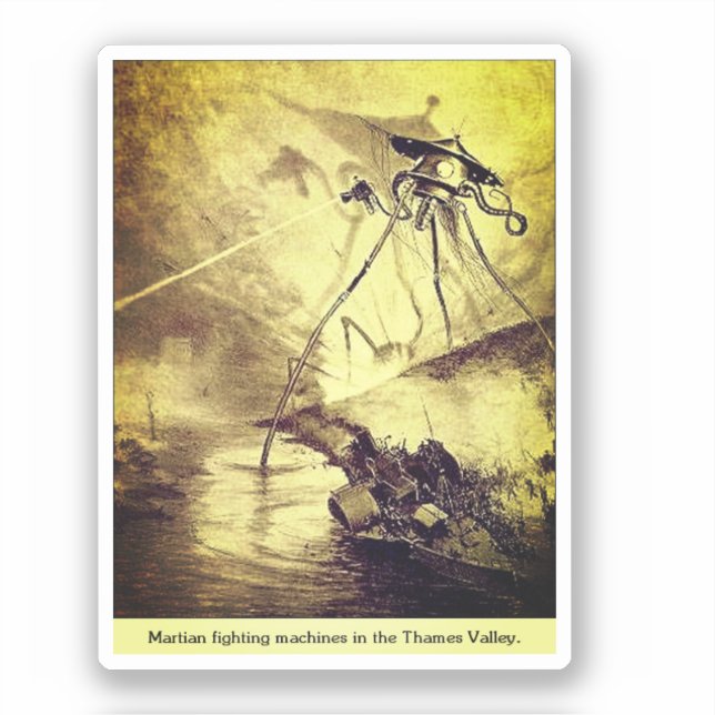 Sticker Martiens déchargeant des rayons de chaleur (Recto)