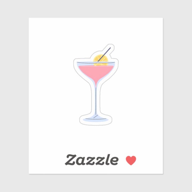 Sticker Martini au citron rose (Feuille)
