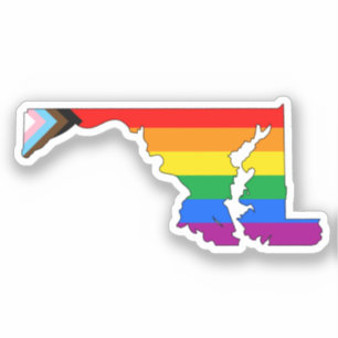 Sticker Maryland State Pride LGBTQ Progress Pride