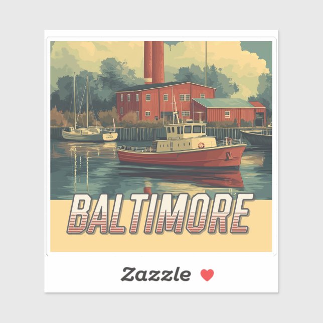 Sticker Maryland vintage Baltimore (Feuille)