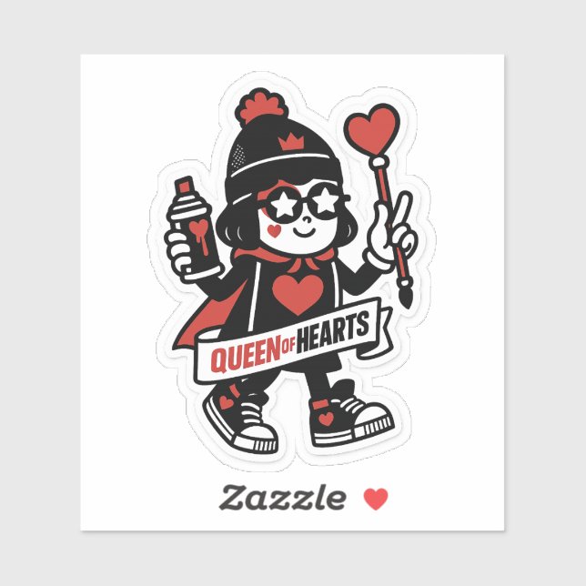 Sticker Mascotte de rue Queen of Hearts — Grind Crew Editi (Feuille)