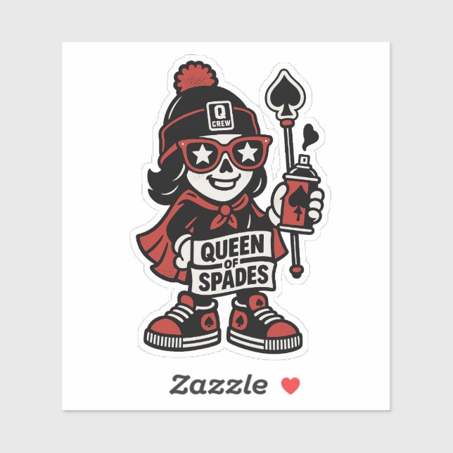 Sticker Mascotte de rue Queen of Spades — Pro Grind Editio (Feuille)
