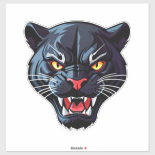 Sticker Mascotte Féline Rugissante Féroce