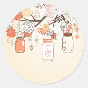 Sticker Mason Jar Pays Orange