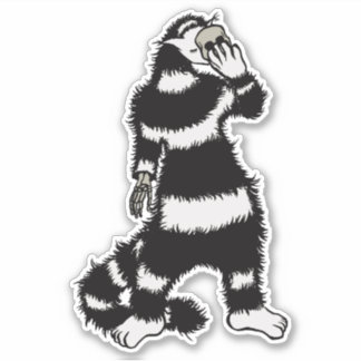Sticker Masque de crâne de chat bizarre gothique
