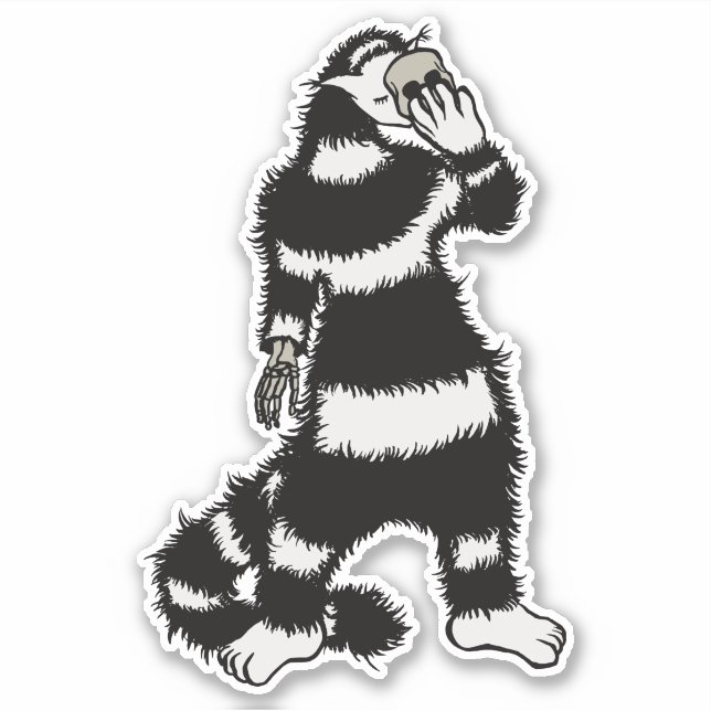 Sticker Masque de crâne de chat bizarre gothique (Devant)