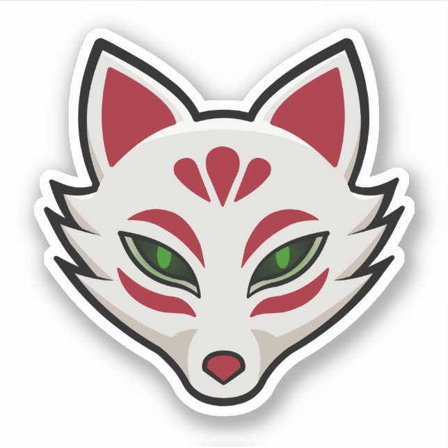 Sticker Masque de renard Kitsune (Devant)