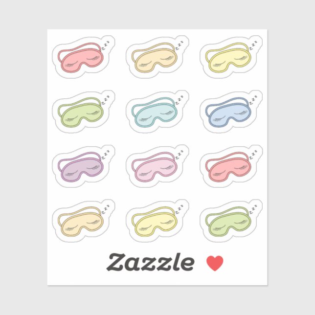 Sticker Masque de sommeil Rappel de sieste Beauté Bujo Pla (Feuille)