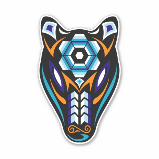Sticker Masque Ours Huichol (Devant)