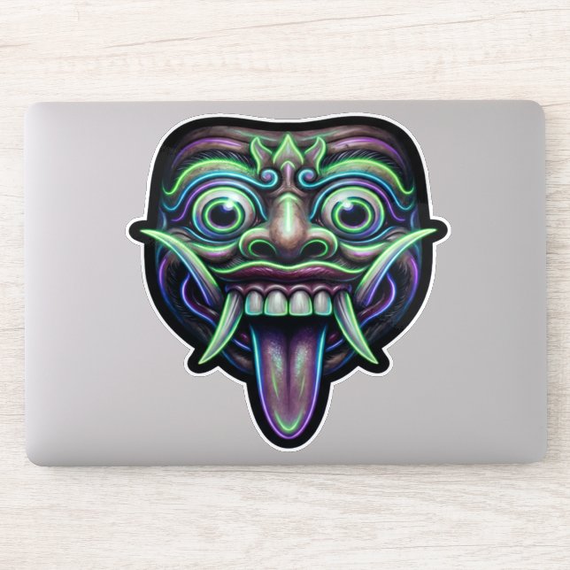 Sticker Masque sacré de Barong - Amulette de bonne fortune (Ordinateur)
