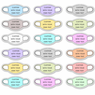 Sticker Masque Visage Texte Personnalisé Formé