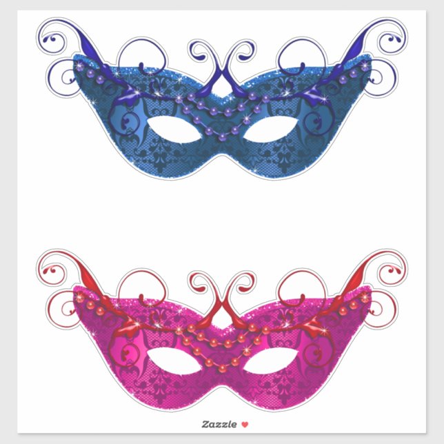 Sticker Masques de Mari Gras (Feuille)