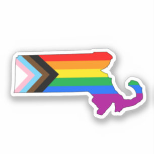 Sticker Massachusetts State Pride LGBTQ Progress Pride