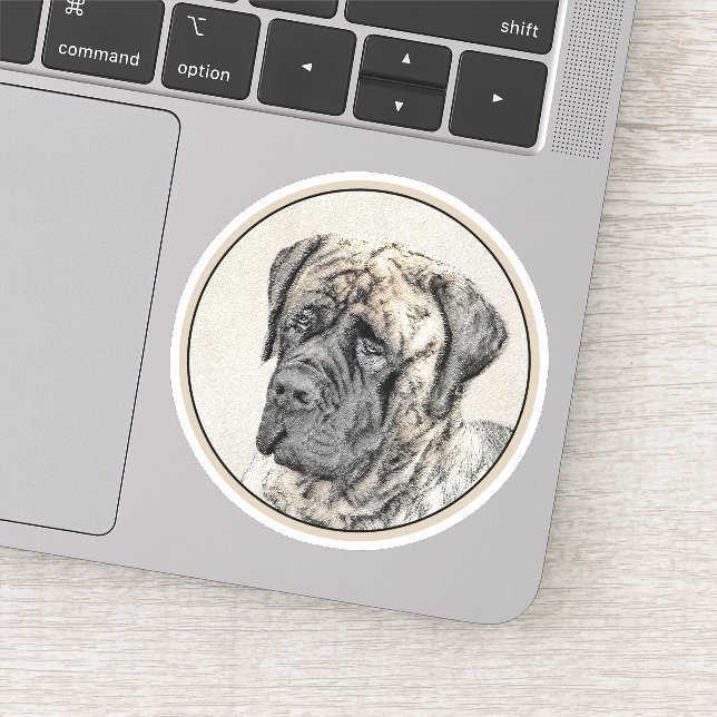 Sticker Mastiff anglais (Brindle) Peinture - Chien Art (Détail)