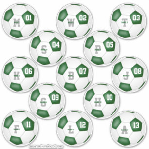 Sticker match blanc vert fin de saison jeu de 13