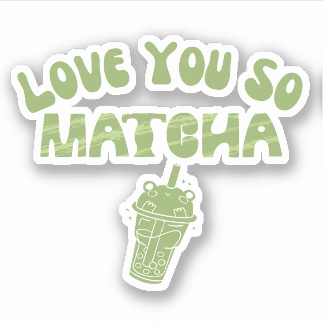 Sticker Matcha boba thé vert, matcha (Devant)