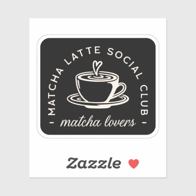 Sticker Matcha latte amants citations (Feuille)