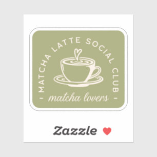 Sticker Matcha latte amoureux girlies club vert esthétique