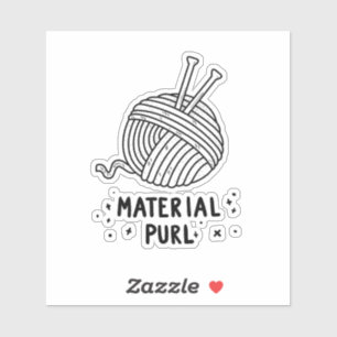 Sticker Matériel Purl Fabrique Tricot Pun Die-Cut