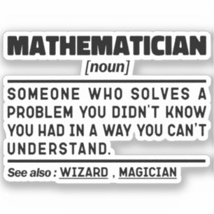 Sticker Mathématicien Noun Math Lover Cool enseignant prés