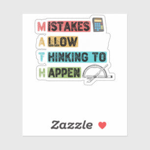 Sticker Maths marrantes. Les Erreurs Permettent De Penser