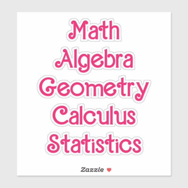 Sticker Matière scolaire de mathématiques (Feuille)