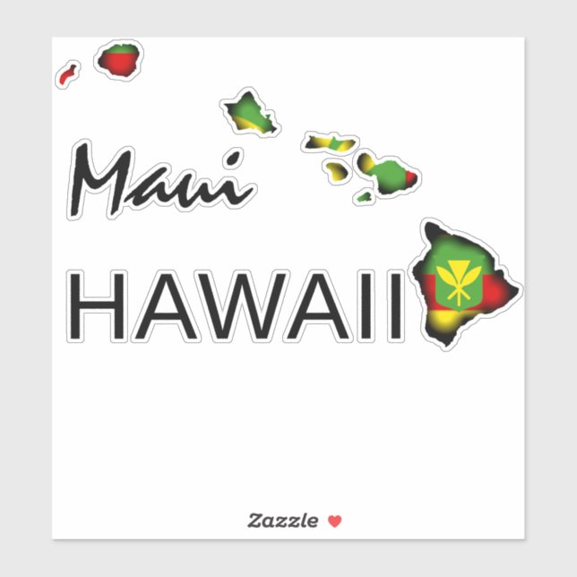 STICKER MAUI - KANAKA MAOLI HAWAII ÎLES NOIRES (Feuille)