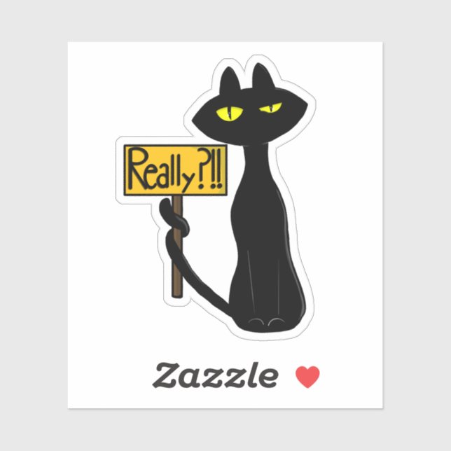 Sticker Mauvais Boogie - Le Chat - "Vraiment ?!!" Autocoll (Feuille)