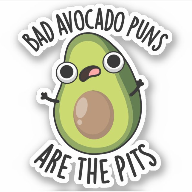 Sticker Mauvais jeux de mots sur l'avocat sont les noyaux  (Devant)