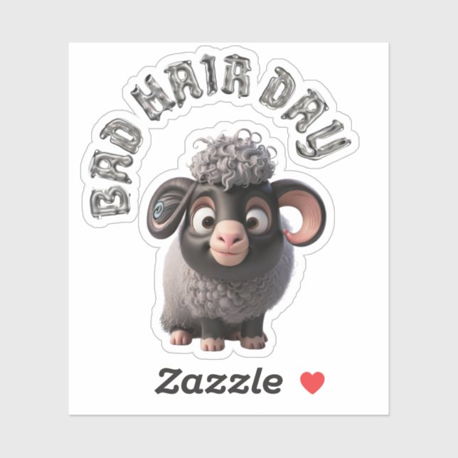 Sticker Mauvaise journée des cheveux (Feuille)