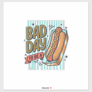 Sticker Mauvaise Journée Hot Dog Rétro Vecteur Conception
